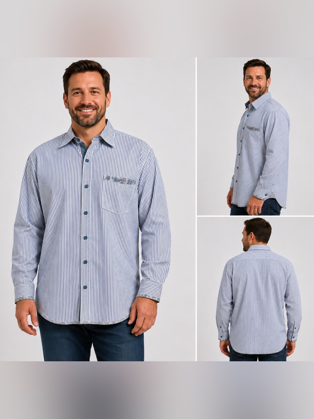 Robert Graham Tailored Fit Stripe Button Shirt L